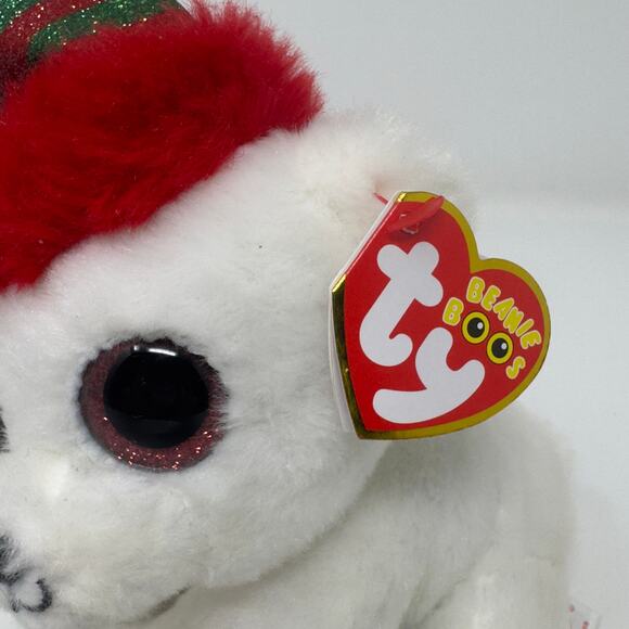 TY Beanie Boos Paxton Bear - Holiday Edition with Hat Plush - Picture 3 of 7